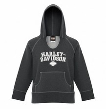 Harley-Davidson Biker Hoodie Pullover Scoop Neck Kangaroo Pocket Gray Women&rsquo;s M