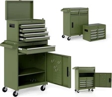 Goplus Tool Chest, 5 Drawers Rolling Tool Cabinet with Detachable Top Toolbox, U