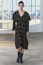 NWOT ZARA Women Collection Plaid Ruffled Wool Midi Dress S