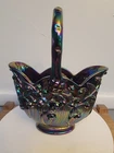 Vintage Fenton Irridescent Glass Vase Bowl Candy Dish