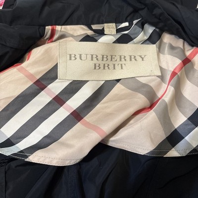 Authentic - Burberry Black Rain Light Coat L/XL - Good Condition