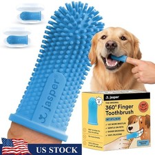360 Dog Toothbrush W/ Silicone Bristles Deep Cleaning Oral Care Dogs Cats New