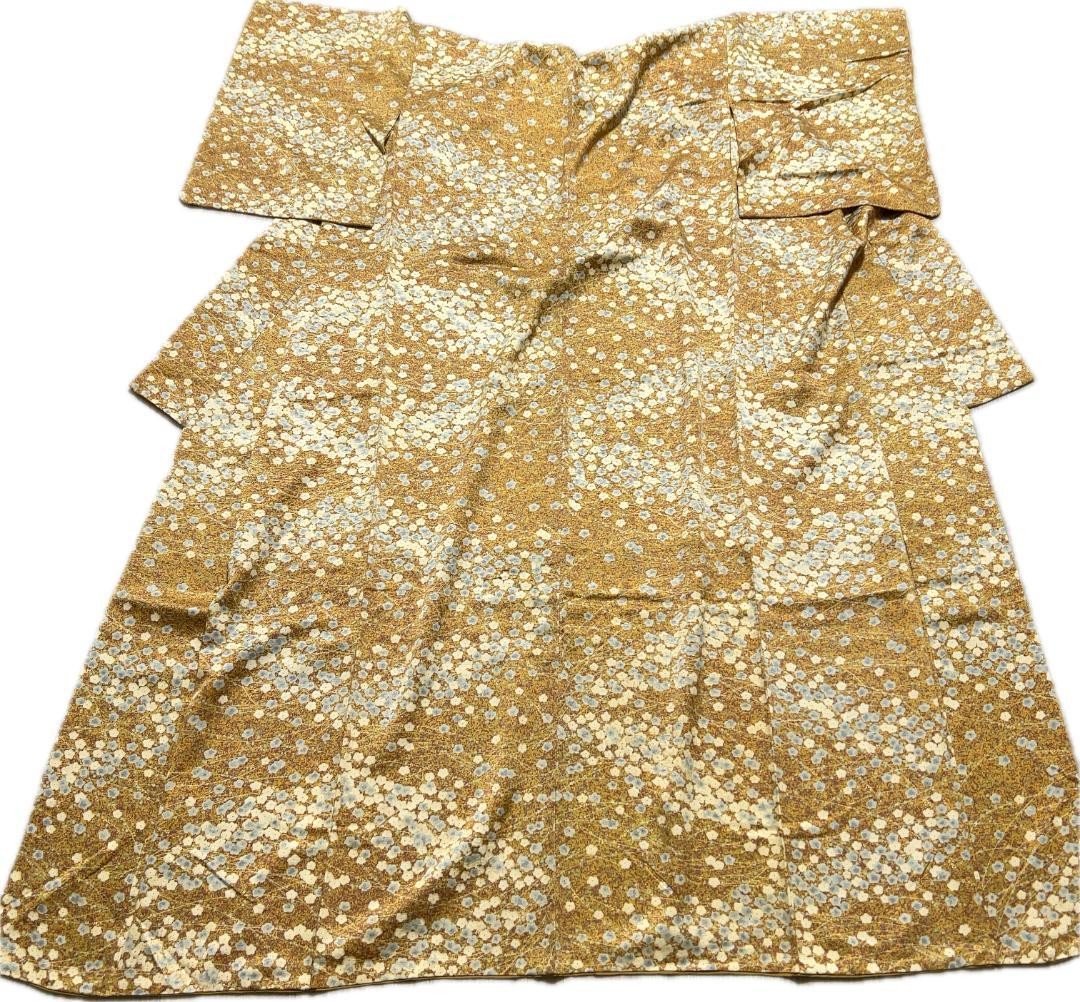 Kimono Small Pattern Lining Brown 155cm Target He… - image 6