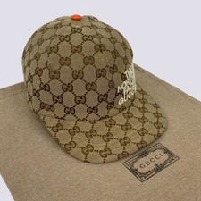 Cappellino da baseball Gucci x The North Face GG monogramma tela beige taglia M