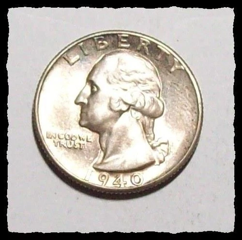 1940-P WASHINGTON QUARTER Light Toning  ORIGINAL UNC  #25D63 .900 SILVER COIN