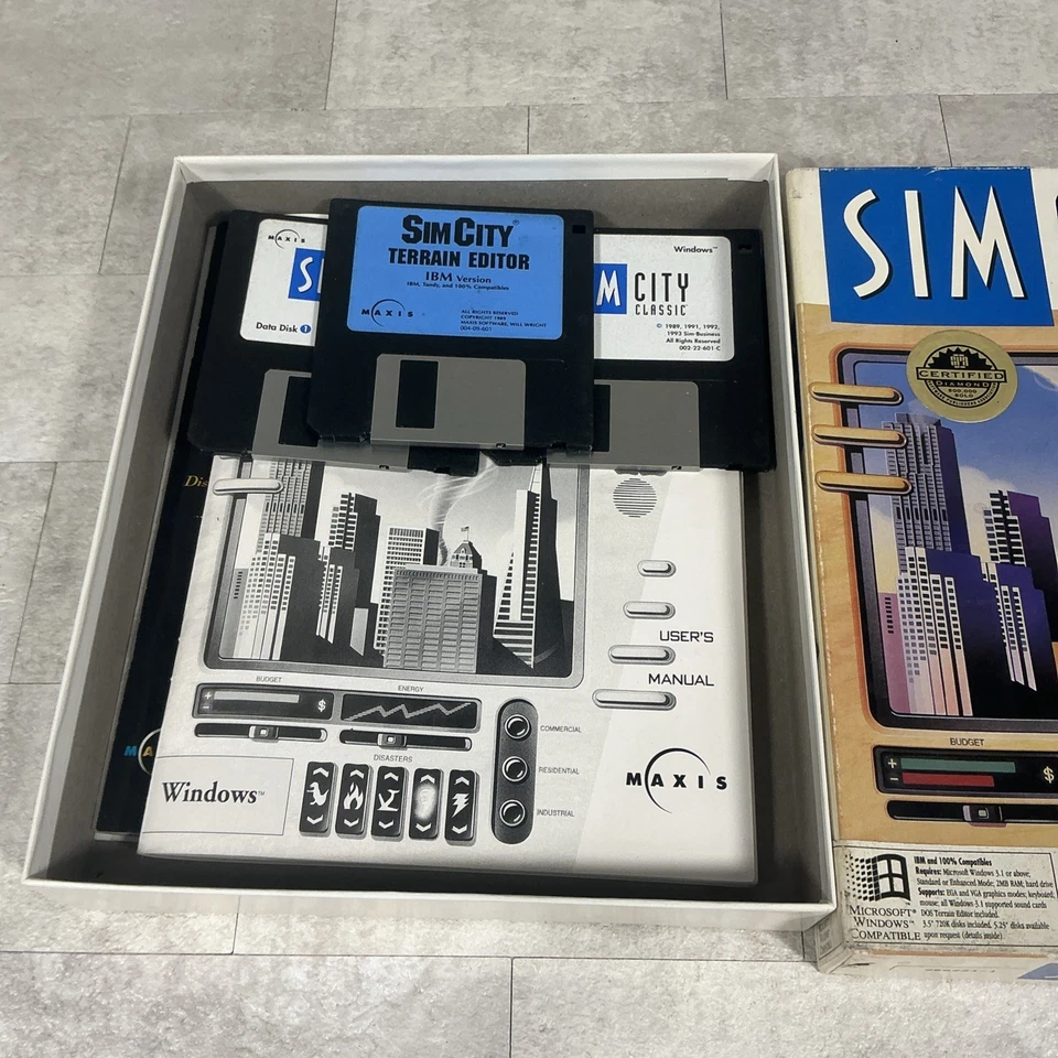 Vintage SIM City Classic Original City Simulator Maxis for Mac Macintosh 1993 - Image 3 of 4