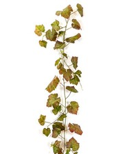 Guirlande de feuilles de vigne artificielle lg 230 cm en tissu Vert-rouge - cou