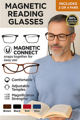 2/4 PAIRS Magnetic Front Connect Reading Glasses Neck Hanging Readers Unisex Lot