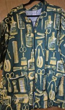 Betty Dain Vintage Barber Jacket Green/Gold Sz 3 XL