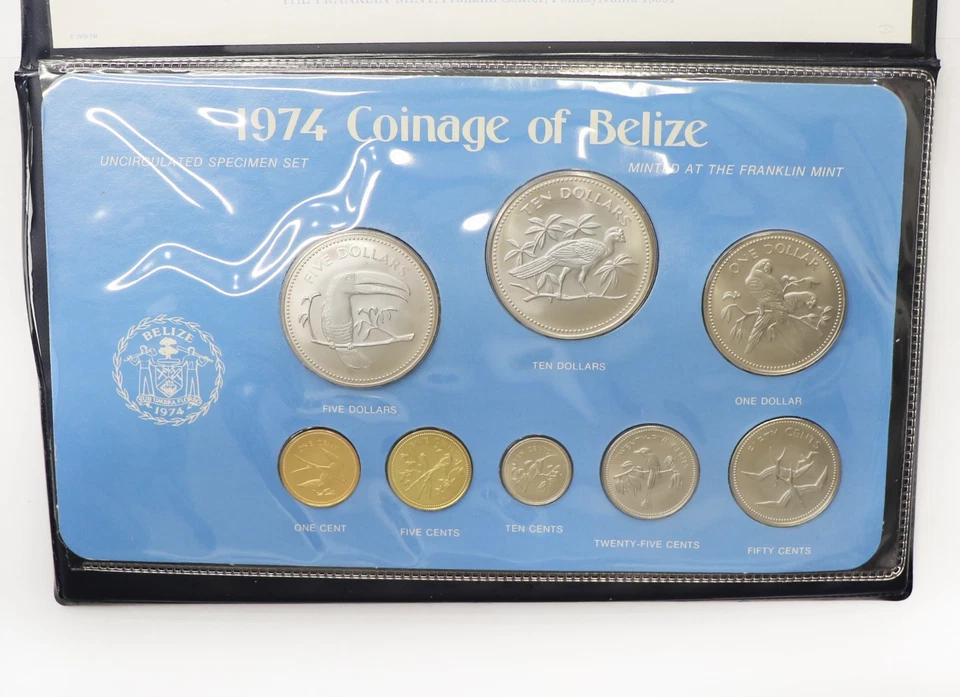1974 Coinage of Belize 8 Coin Set Franklin Mint - Image 3 of 3