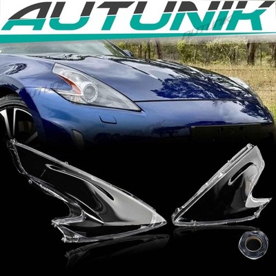 NEW For 2009-2021 Nissan 370Z Pair Front Headlight Clear Lens Cover LH+RH