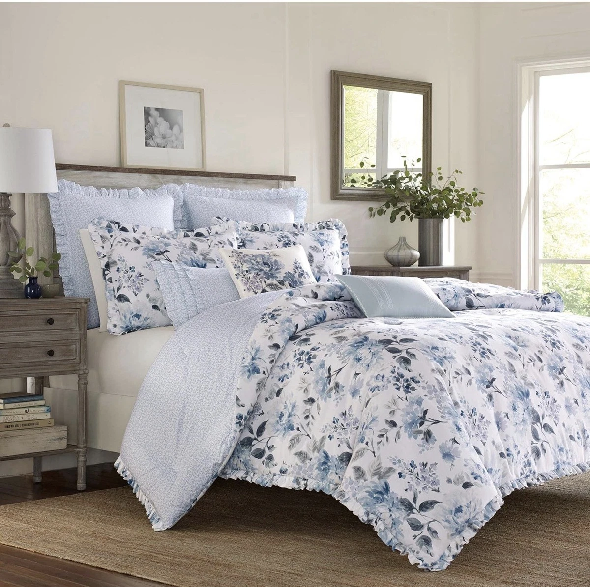 Laura Ashley Twin 被套和床上用品套装| eBay