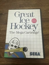 Great Ice Hockey Sega Master System Video Game Multiplayer Sports Complete CIB