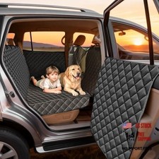 Dog Car Seat Cover for Back Seat Extender for Dogs,Hard Bottom Car Seat Cover