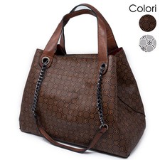 Borsa donna grande capiente da spalla con catena shopping bag lavoro per ufficio