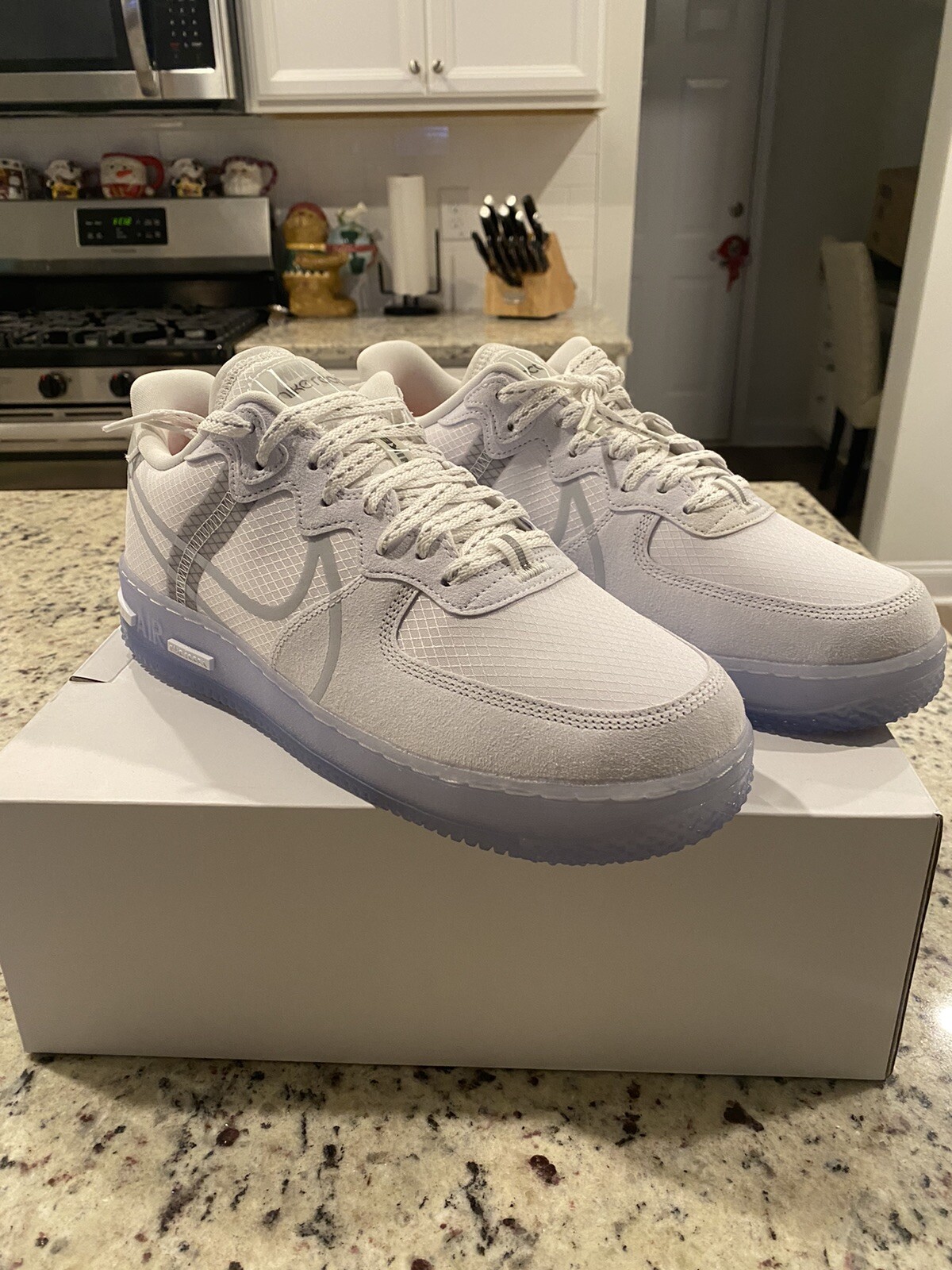 nike air force 1 react men's white ice