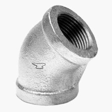 Anvil 8700126702, Malleable Iron Pipe Fitting, 45 Degree Elbow, 1" NPT Female,
