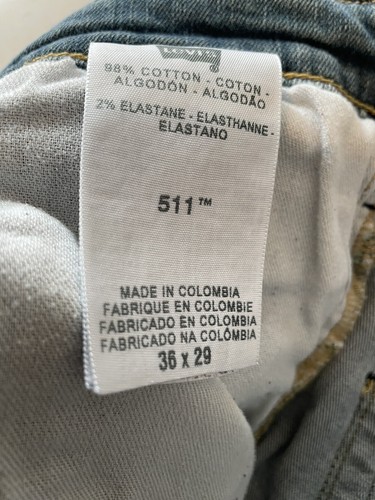 RARE Levi’s 511 Blue Jeans 6 Pocket Men’s 36x29 Adjustable Waist - Picture 5 of 5