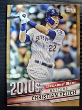 2020 Topps Christian Yelich Decades Best Gold /50 #DB-77 Brewers
