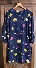 Ann Taylor Women’s Size 10 3/4 Sleeve Navy Floral Polyester Shift Dress