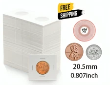 400PCS Coin Flips for Penny 20.5mm/0.8" Cardboard Holders for 2x2 inch Pockets