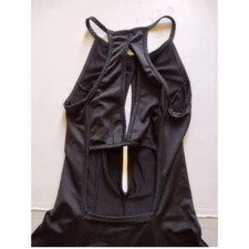 Espiral Women's Dress Black Medium Cut-Out Stretch Fitted Sleeveless Halter 