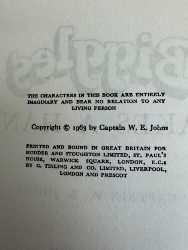 Biggles Takes A Hand WE Johns Hardback 1963 First Edition Hodder & Stoughton - Picture 6 of 7