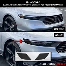 Fits 2023-25 Honda Accord SMOKE Side Marker Headlight Decals Tint Vinyl Overlays
