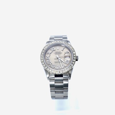 MEN DATE-JUST 36mm OYSTER DIAMOND BEZEL  (VS QUALITY) 3ct ROMAN NUMERALS
