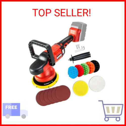 Cordless Car Polisher, Orbital Portable Polishing Waxer Machine with Brushless M