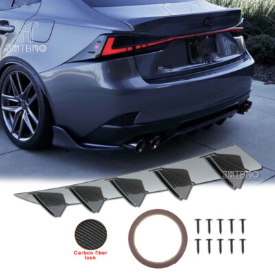 For Lexus IS250 IS350 IS200 Rear Diffuser Bumper Fins Spoiler Lip Carbon Fiber