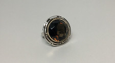 Vintage Sterling Silver Real Smoky Quartz Gemstone Ring Size 6