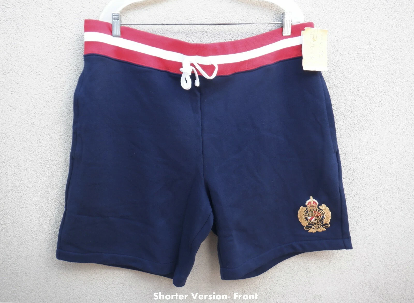 Polo Ralph Lauren $98.50 Men's 1XB 2XB Fleece Blue Shorts Big & Tall Gold Crest