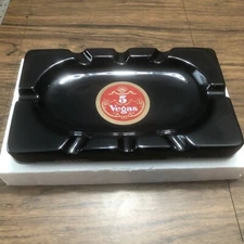 5 Vegas Cigars Black Ceramic Ashtray 8 Fingers Large 14” x 8.5” Gold Series NEW
