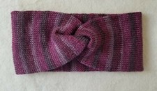 Purple wool headband, soft ear warmer