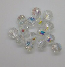 6pc Swarovski Crystal Clear AB Round Disco Ball 5003 Beads; 10mm, 12mm, 14mm
