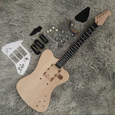 Unfinished Non-Firebird Electric Guitar DIY Mahogany Body Kit Chrome Hardware