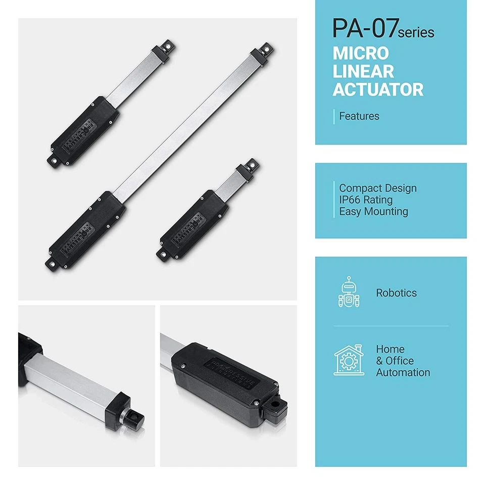 12V Micro Electric Linear Actuator (0.5"-12" stroke, 5 lbs force) - PA-07 model - Image 2 of 4