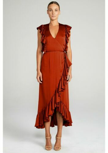 Shona Joy La Lune Bias Cowl Midi Dress - Desert Rose 16 | eBay Australia