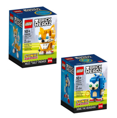 LEGO 40628 & 40627 Brick-Headz - Sonic the Hedgehog & Miles ''Tails'' Prower