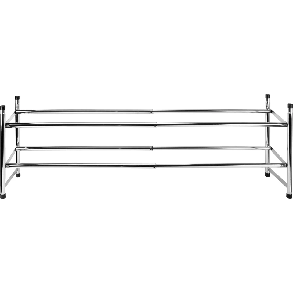 Scarpiera 12 paia scarpe salvaspazio in metallo estensibile 2 ripiani impilabile - Immagine 2 di 4