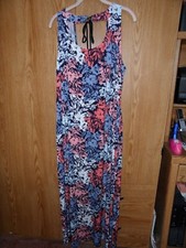 KATE & MALLERY FLOWER PRINT MAXI DRESS 1X NEW