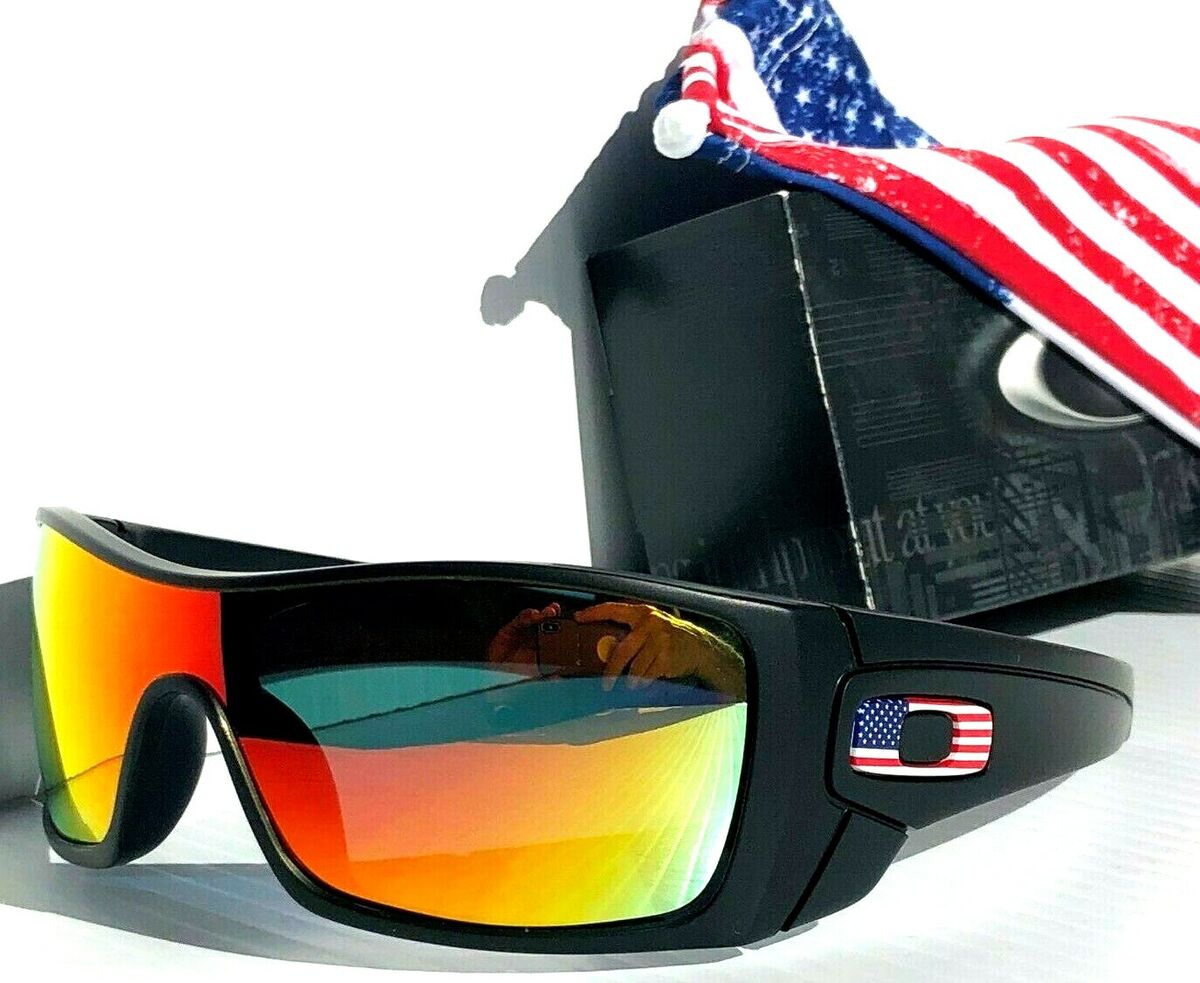 NEW Oakley BATWOLF Black Matte USA Flag POLARIZED Galaxy Ruby