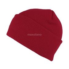 Beanie Hat Men Women Plain Knit Ski Cap Warm Slouchy Skull Winter Cuff Thermal