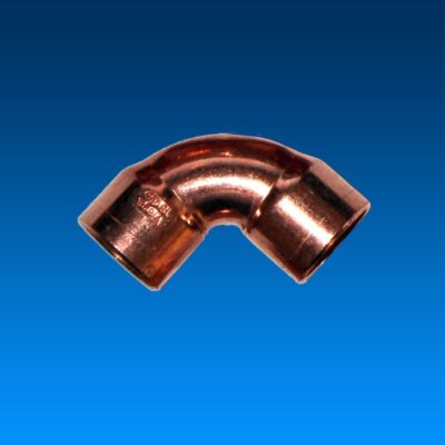 Kupferbogen 90° m. 2 Muffen, Größe: 12 - 54 mm #5002a Lötfitting Löt Fitting