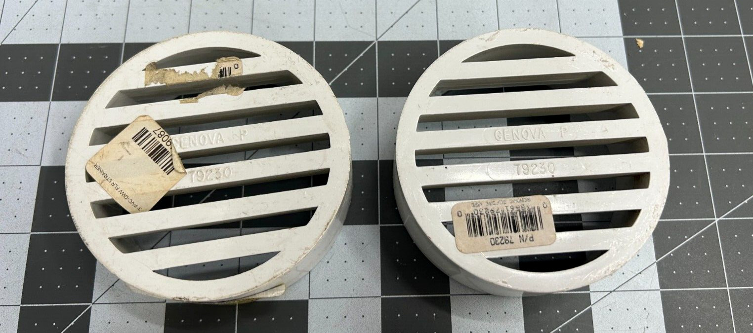 NOS 2-pack lot Genova 3" PVC Floor Strainer Slip (Spigot) 79230 Schedule 40