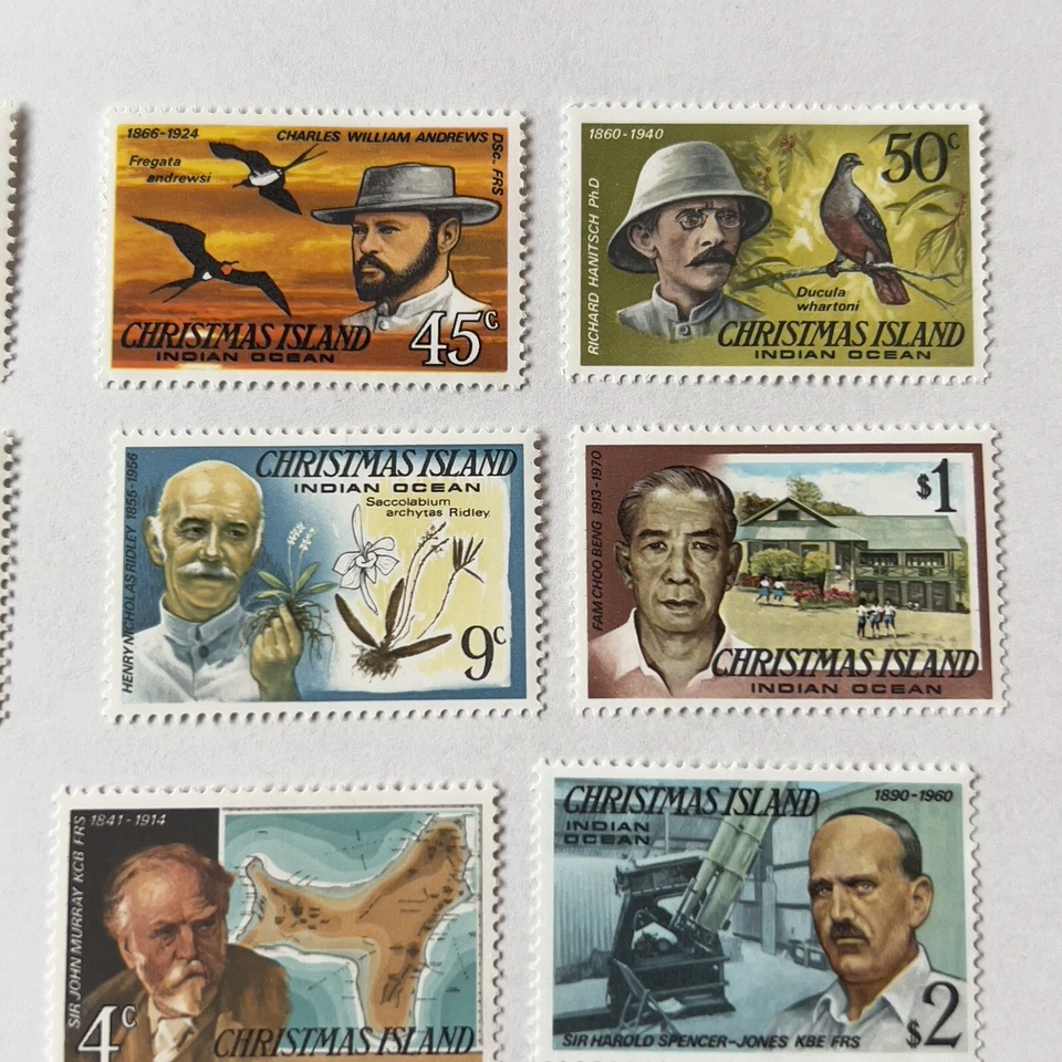 1977-78 Isla de Navidad Como Nueva MNH OG LOTE DE 16 SELLOS CONJUNTO #69-84 VISITANTES FAMOSOS Foto 3 de 4