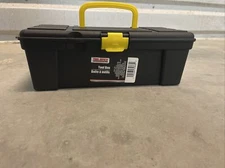 12" Small Black Plastic Tool Bench Box Storage Box Lockable Hardware Organizer