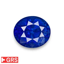 GRS Certified CEYLONESE Blue Sapphire 4.12 Ct. Natural Untreated ROYAL BLUE Oval