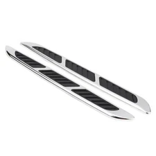 2pcs Universal Hood Vent Air Intake Chrome Grille Side Scoop Hood Cover Car E...
